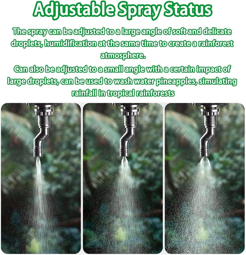 Ycxydr Reptile Mister Nozzles - T Double Misting Assembly, 1/4'' Misting Nozzles for Terrarium, Paludarium, Vivarium, Plants, Amphibians, and Reptile Tanks - Image 3